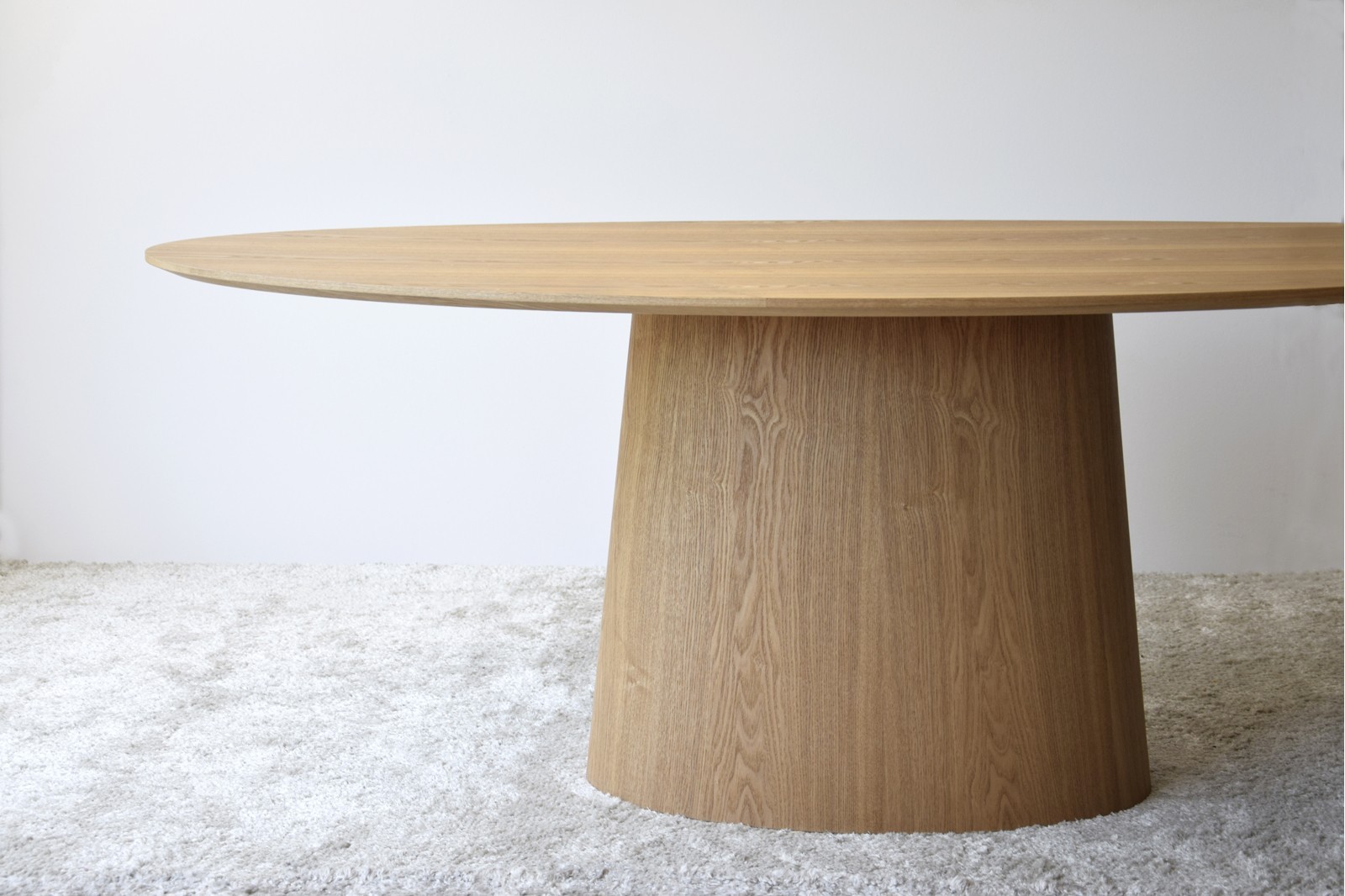 Mesa oval fresno natural - Imagen 3