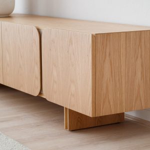 Mueble curva roble natural arena mate