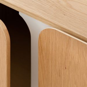 Mueble curva roble natural arena mate