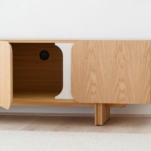 Mueble curva roble natural arena mate - Imagen 4
