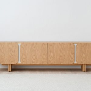 Mueble curva roble natural arena mate