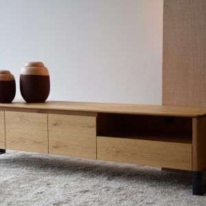 Mueble roble natural mate acero