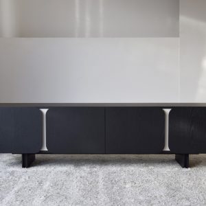 Mueble curva roble negro arena mate