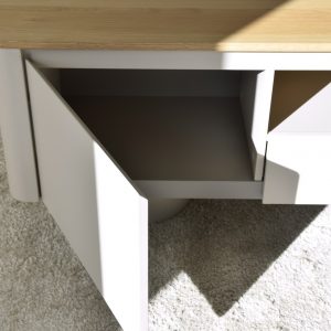 Mueble Col. Cilindro gris arena y roble