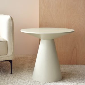 Mesa redondo fresno blanco roto