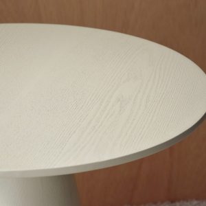 Mesa redondo fresno blanco roto