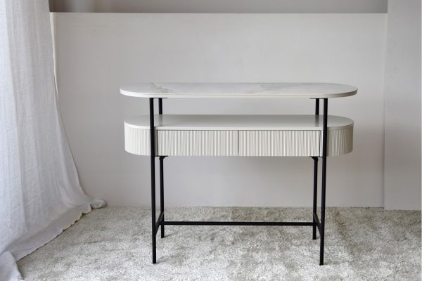 Consola N24 cerámico blanco y gris