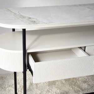 Consola N24 cerámico blanco y gris