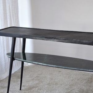 Consola Lena metal negro marmol verde