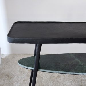 Consola Lena metal negro marmol verde