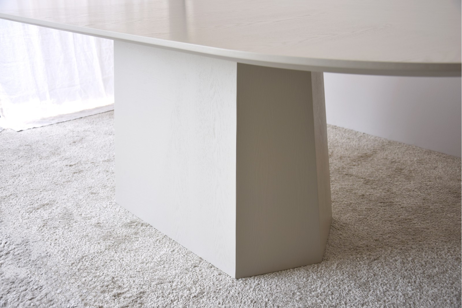 Mesa facetas blanco roto mate